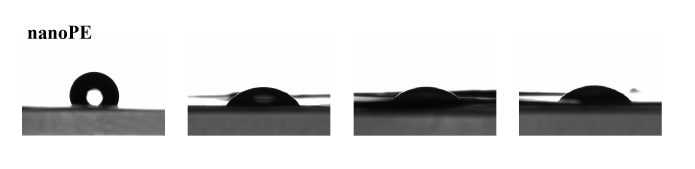 Low temperature plasma treatment of nanoporous polyethylene film (nanoPE) enhances hydrophilicity