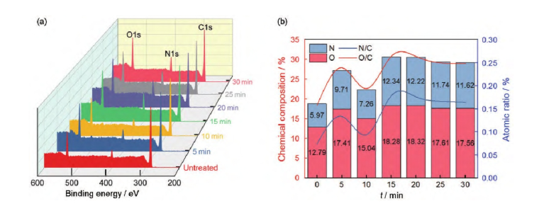 The Effect of Plasma Treatment on the Surface Chemical Composition and Wettability of Aromatic III Fibers