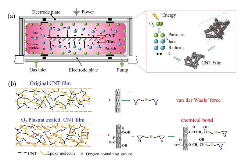 Effect of oxygen plasma treatment on the structure and properties of carbon nanotube CNTs thin films