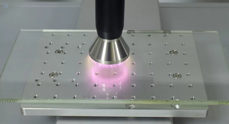 The influence of different plasma cleaning modification parameters on the wetting and adhesion of lithium aluminum silicate glass